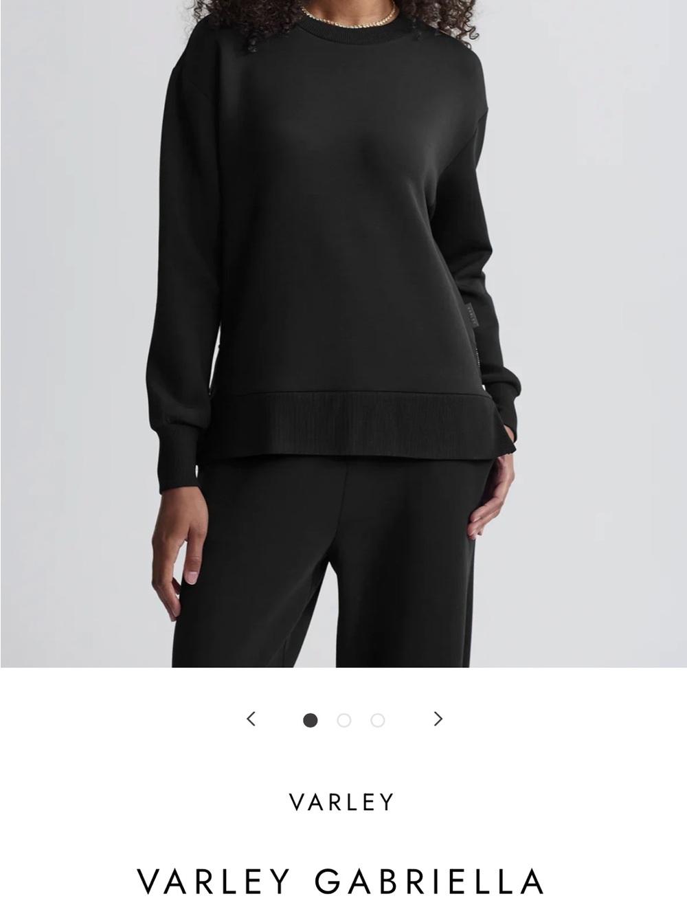Varley Gabriella Crewneck Sweater in Black